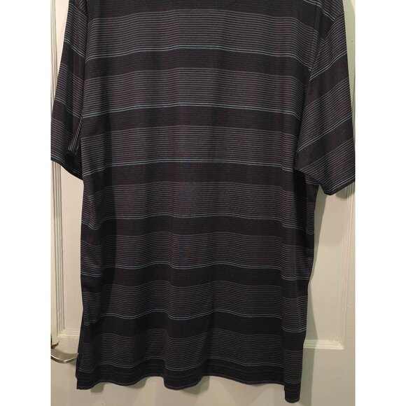 Ben Hogan Performance Polo Shirt XL Black Gray Striped Short Sleeve Recycled Pol - Picture 7 of 8